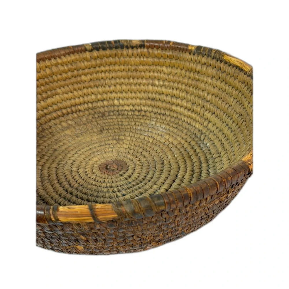 Antique Hand Crafted Woven Coil Wedding Basket 13